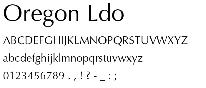 Oregon LDO font